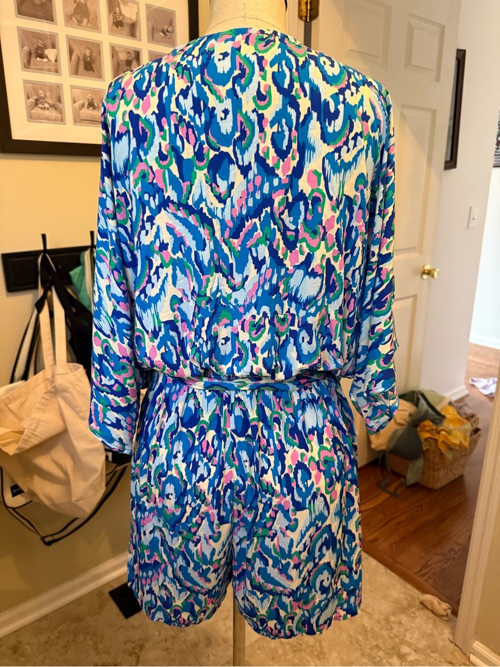 Boutique 9 Blue Pink Green Printed Short Jumpsuit